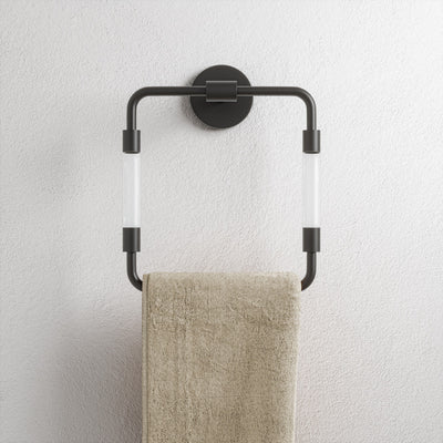 Verre Acrylic Square Towel Ring in Matte Black