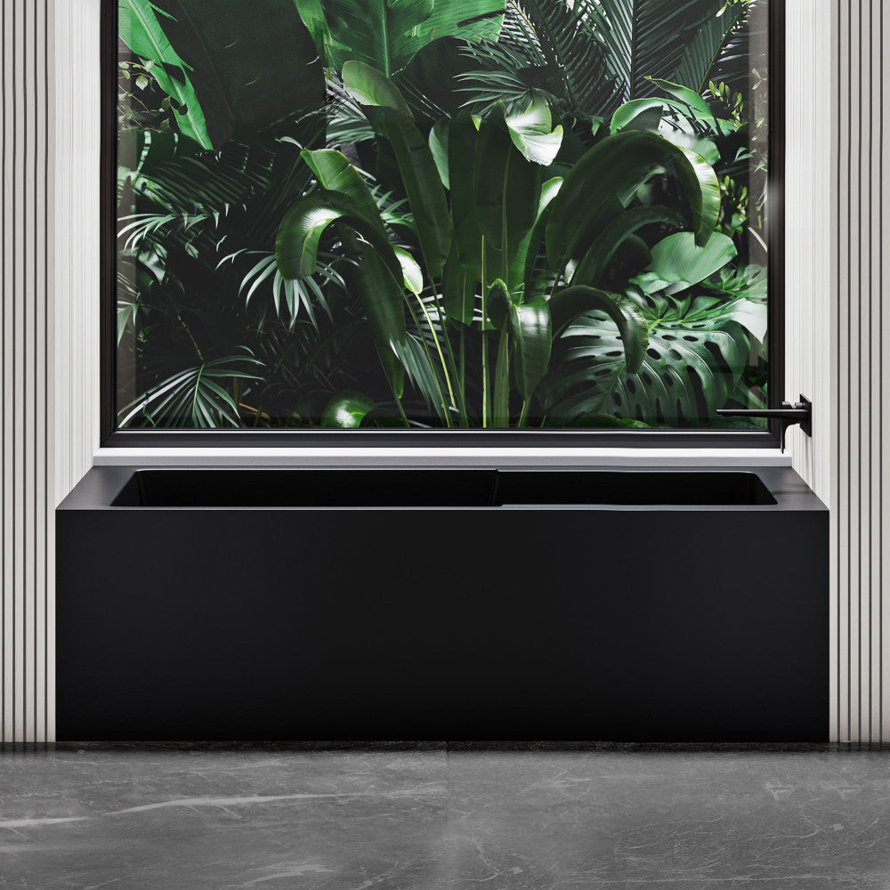 Voltaire 60" x 30" Right-Hand Drain Alcove Bathtub with Apron in Matte Black