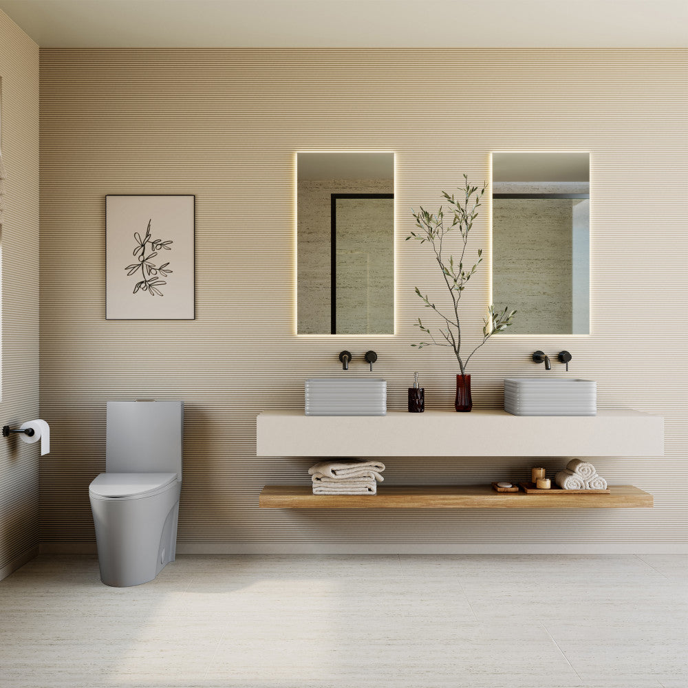 St. Tropez One-Piece Elongated Toilet Vortex™ Dual-Flush 1.1/1.6 gpf in Matte Gray