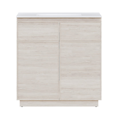 St. Tropez 36" Freestanding Bathroom Vanity in White Oak with Sink Top