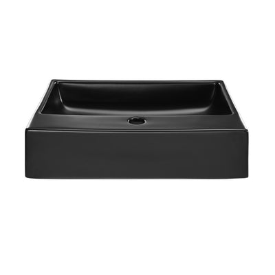 Claire 20 Rectangle Ceramic Vessel Sink, Matte Black