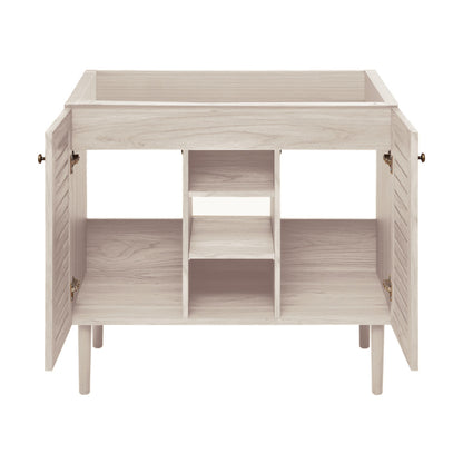 Bron 36" Freestanding Bathroom Vanity Cabinet without Top in White Oak