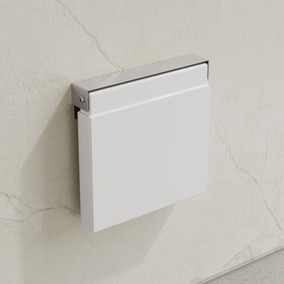Avenir 14" x 13" Folding Wall-Mounted Shower Seat in Glossy White, PU Leather Padded