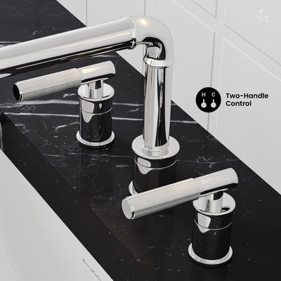 Avallon 8 in. Widespread, Sleek Handle, Bathroom Faucet in Chrome