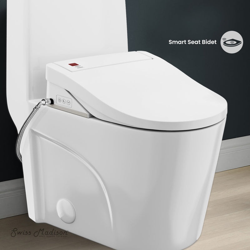 St. Tropez One-Piece Elongated Toilet Vortex Dual-Flush 1.1/1.6 gpf with Smart Seat Bidet