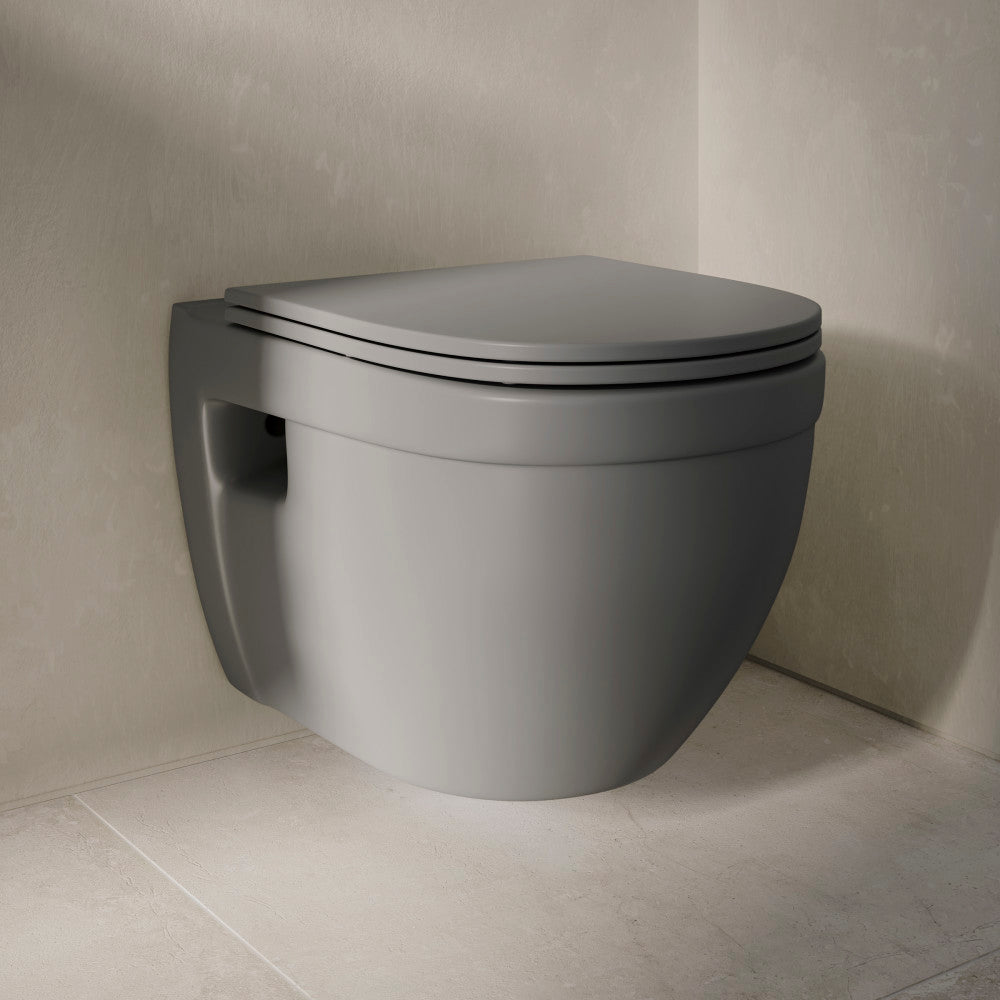 Ivy Wall-Hung Toilet Bowl Only in Matte Gray