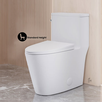 Dreux One-Piece 12" Rough-in 1.28 GPF Left Flush Elongated Toilet in Glossy White