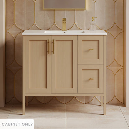Forme 36" Modular Freestanding Bathroom Vanity Cabinet without Top in Natural Oak