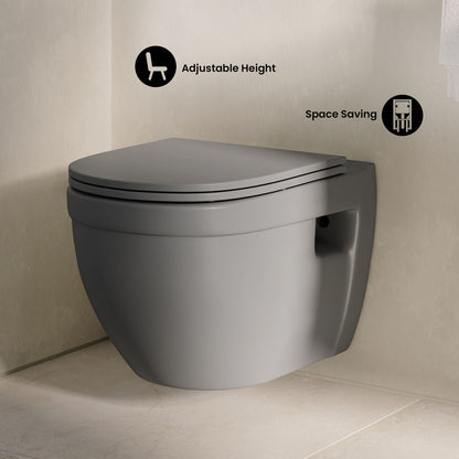 Ivy Wall-Hung Toilet Bowl Only in Matte Gray