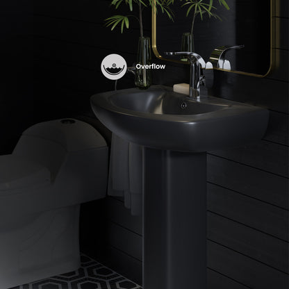Chateau Two-Piece Round Pedestal Sink in Matte Black