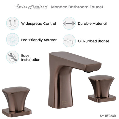 Monaco 8 in. Widespread, 2-Handle, Bathroom Faucet in Oil Rubbed Bronze