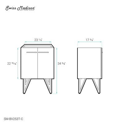 Annecy 24 Barracuda Teal Bathroom Vanity Cabinet Only (SM-BV253T)