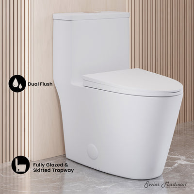 Dreux One Piece Elongated Dual Flush Toilet with 0.95/1.26 GPF