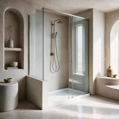 Marquette 48 x 32 Shower Pan Base with Reversible Drain in Glossy White