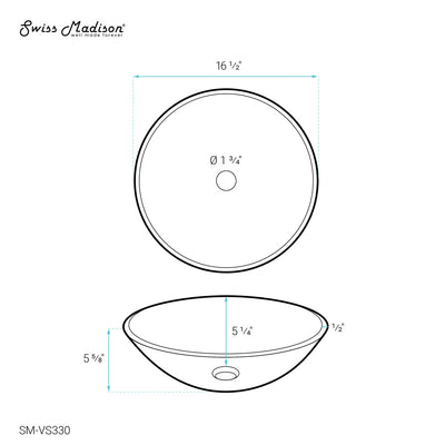 Virage 16.5" Round Glass Vessel Sink