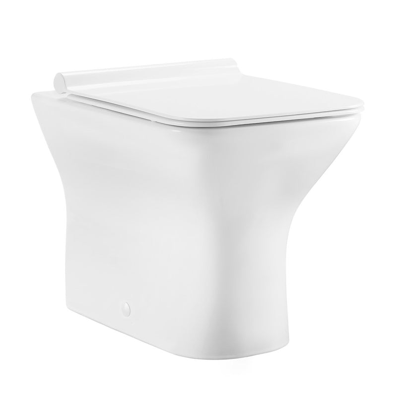 Carre Back to Wall Toilet Bowl Bundle in Glossy White