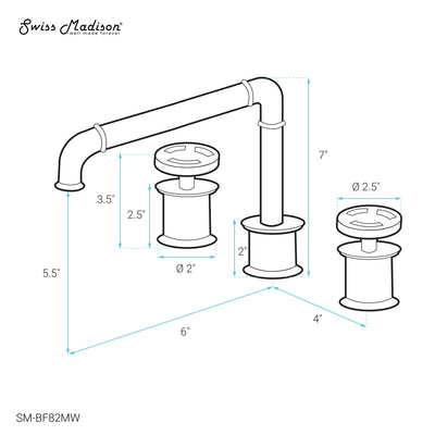 Avallon 8 in. Widespread, 2-Handle Wheel, Bathroom Faucet in Matte White