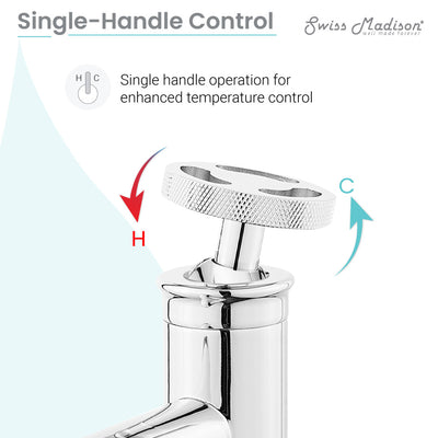 Avallon Single Hole, Single-Handle Wheel, Bathroom Faucet in Chrome