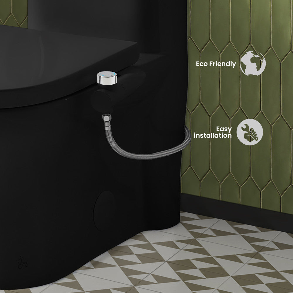 Aqua Non-Electric Bidet Toilet Attachment in Matte Black