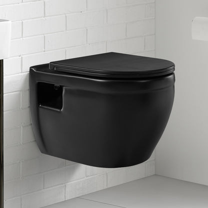 Ivy Wall-Hung Elongated Toilet Bowl in Matte Black
