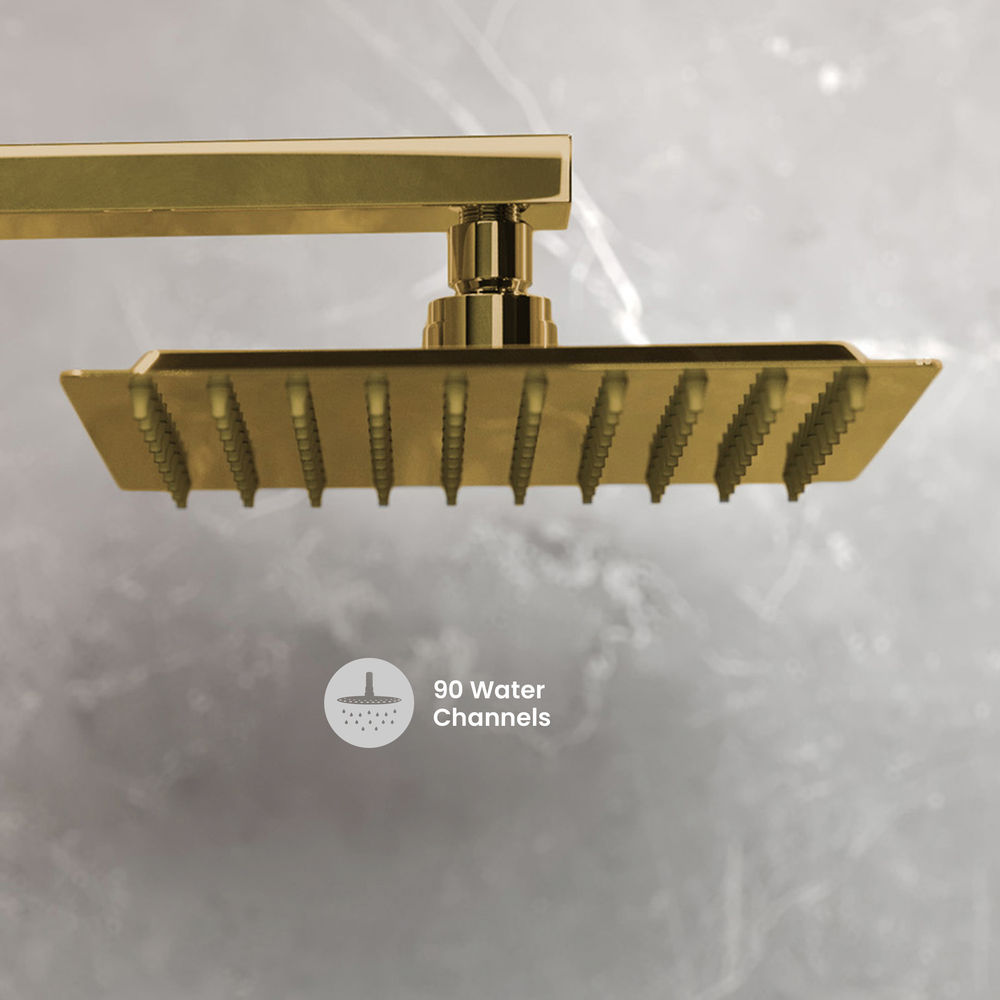 Concorde Single-Handle 1 Spray 8" Wall Mounted Fixed Shower Head in Brushed Gold (Valve Included)