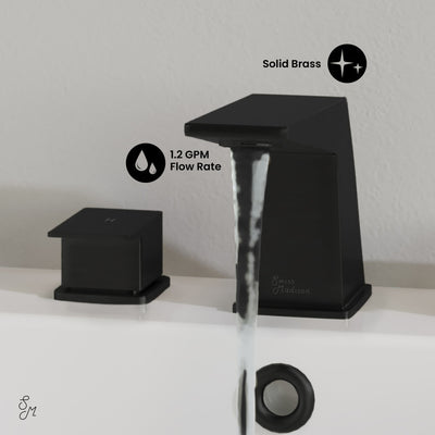 Carre 8 in. Widespread, 2-Handle, Bathroom Faucet in Matte Black