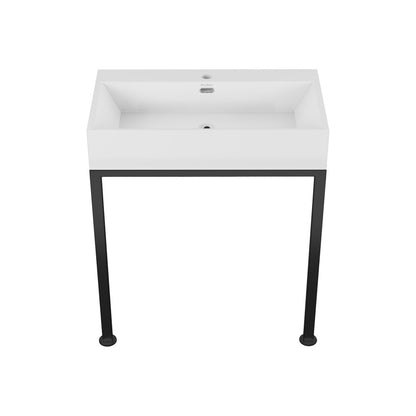 Concorde 30" Rectangle Console Sink with Matte Black Legs