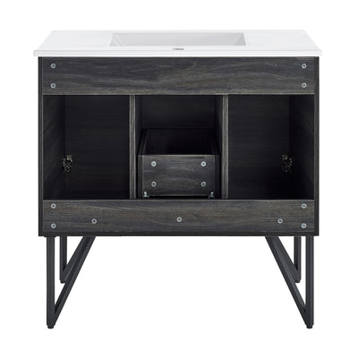 Annecy 36" Freestanding Bathroom Vanity in Black Walnut with Sink Top