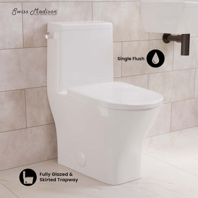 Sublime II One-Piece Round Toilet with Left Side Flush, 10" Rough-In 1.28 gpf