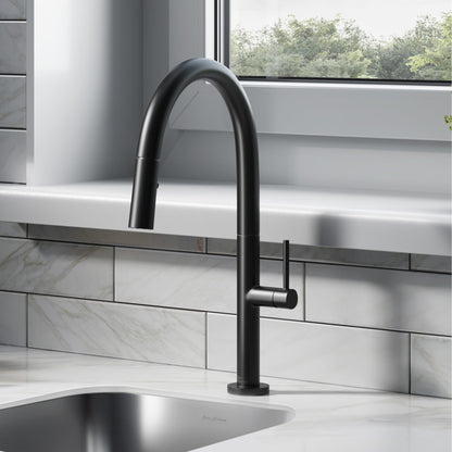 Chalet Single Handle, Pull-Down Kitchen Faucet in Matte Black