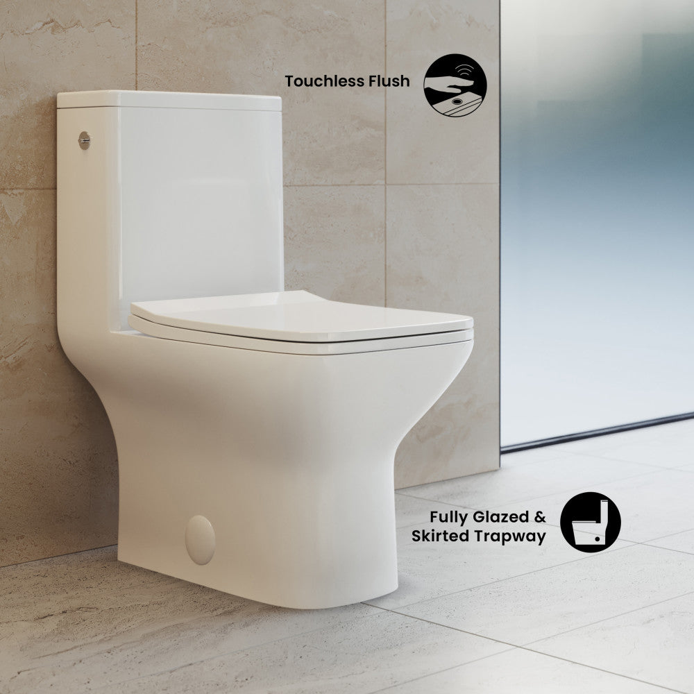 Carre One-Piece Square Toilet Dual-Flush 1.1/1.6 gpf, Touchless