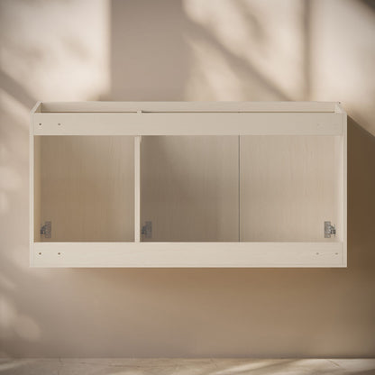 Cascade 48" Wall-Mounted Bathroom Vanity Cabinet without Top in White Oak
