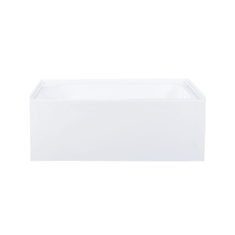 Voltaire 54 x 30 Skirted Right Drain Soaking Alcove Bathtub in Glossy White with Integrated Armrest