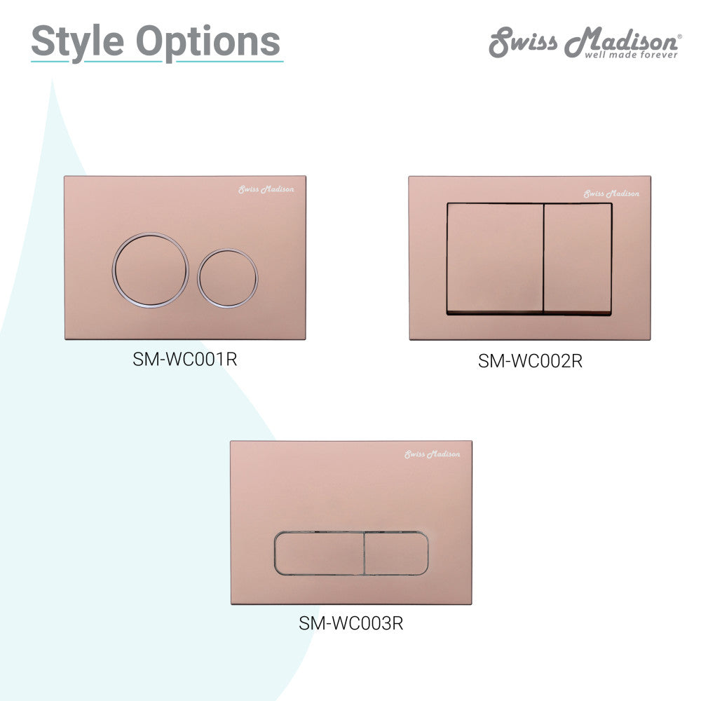 Concorde Wall Mount Dual Flush Actuator plate in Rose Gold