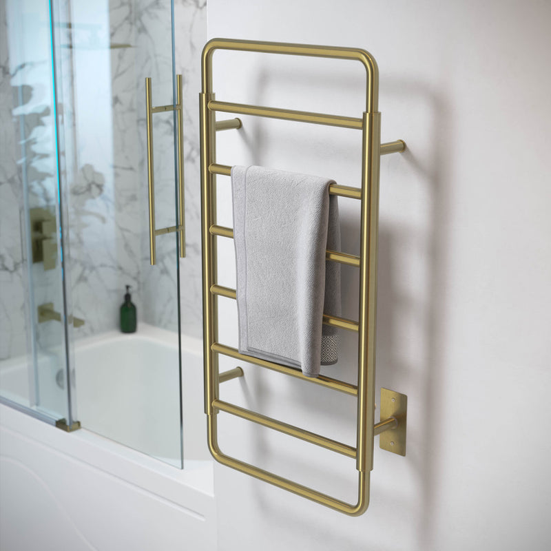 Ivy 8-Bar Electric Towel Warmer in Brushed Gold