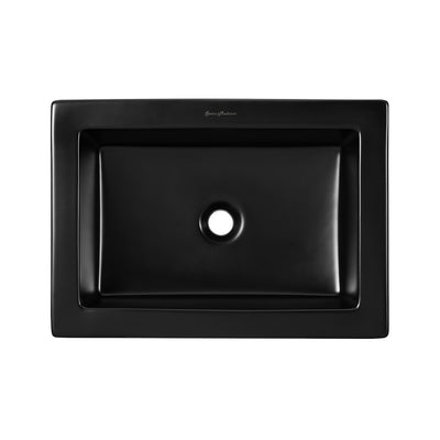 Voltaire Ceramic Rectangle Vessel Sink, Matte Black