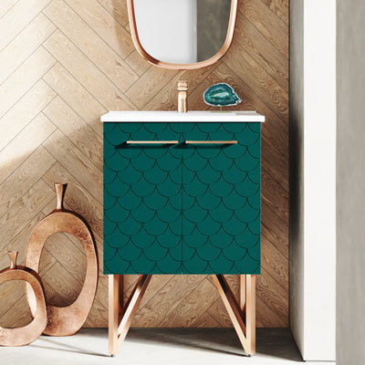 Annecy 24" Bathroom Vanity in Barracuda Teal