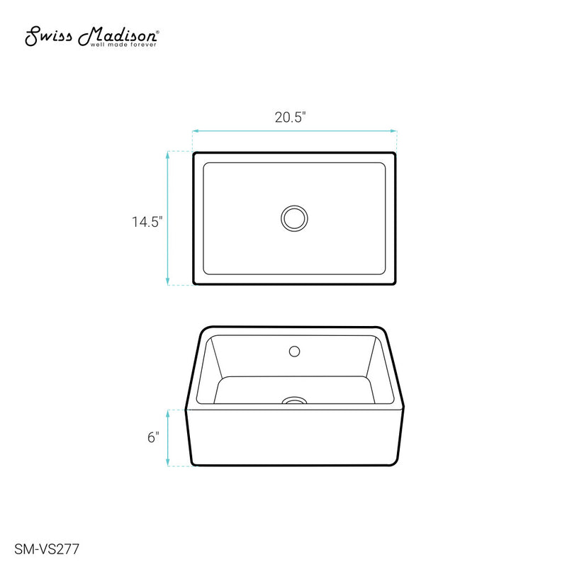 Voltaire 17 Rectangle Ceramic Vessel Sink