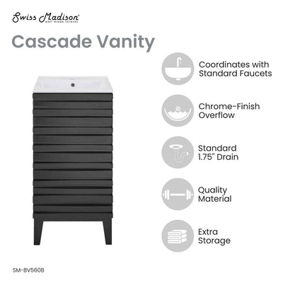 Cascade 18" Bathroom Vanity in Black