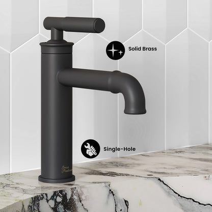 Avallon Single Hole, Single-Handle Sleek, Bathroom Faucet in Matte Black