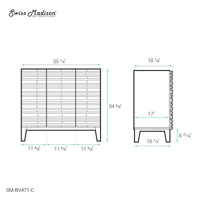 Cascade 36" Bathroom Vanity in Natural Oak - Cabinet