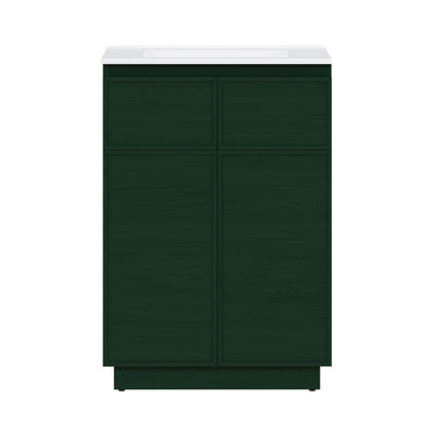 St. Tropez 24" Freestanding Bathroom Vanity in Green Oak with Sink Top