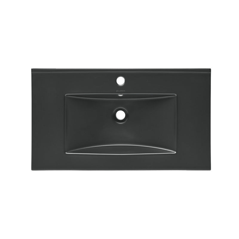 30" Vanity Top Bathroom Sink in Matte Black