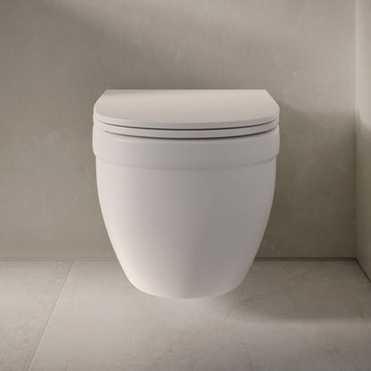 Ivy Wall-Hung Elongated Toilet Bowl Only in Matte White