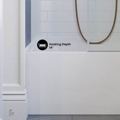 Voltaire 48 x 32 Skirted Left Drain Soaking Apron Bathtub in Glossy White with Integrated Overflow, Drain Included