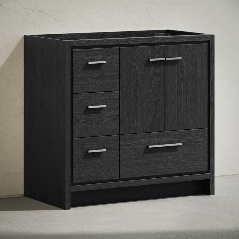 Virage 36" Freestanding Bathroom Vanity in Black Oak without Sink Top