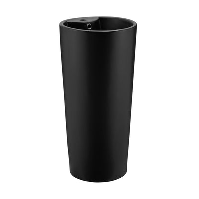 Monaco Circular Basin Pedestal Sink, Matte Black