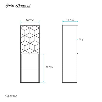 Annecy 15" W x 46" H x 12" D  Linen Cabinet in Phantom Black