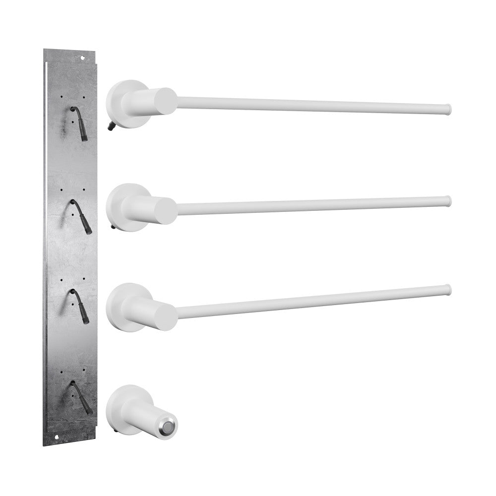 Claire 3-Bar Electric Towel Warmer in Matte White