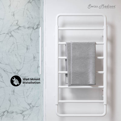 Ivy 8-Bar Electric Towel Warmer in Matte White